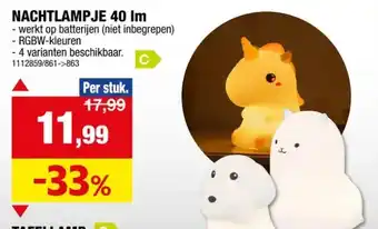 Hubo NACHTLAMPJE 40 Im aanbieding