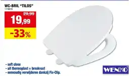 Hubo Wenko Tilos WC-bril thermoplast wit aanbieding