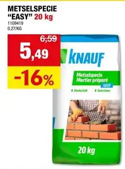Hubo Knauf metselspecie easy 20kg aanbieding