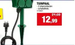 Hubo Profile stekkerdoos op spies 2x met schakelklok aanbieding