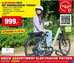 Hubo Eterra Premio elektrische fiets voorwielmotor zilver aanbieding