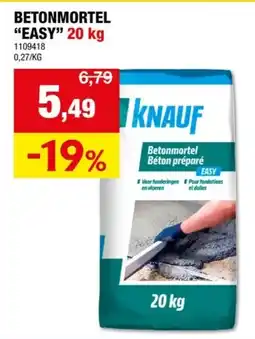 Hubo Knauf betonmortel easy 20kg aanbieding