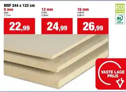 Hubo MDF plaat 244x122 cm 18mm aanbieding