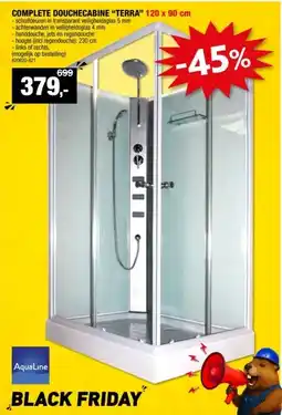 Hubo COMPLETE DOUCHECABINE TERRA 120 x 90 cm aanbieding