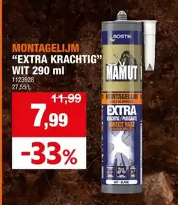Hubo MONTAGELIJM EXTRA KRACHTIG WIT 290 ml aanbieding
