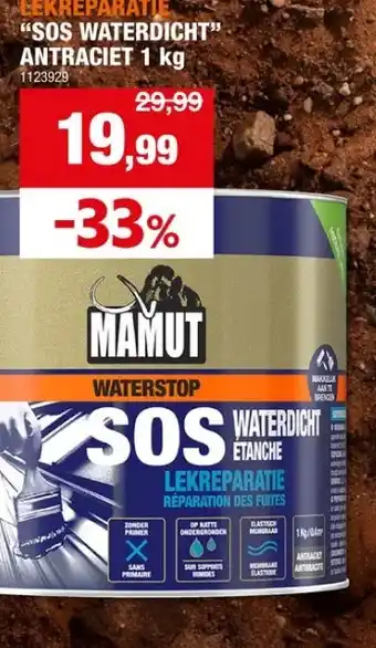 Hubo LEKREPARATIE SOS WATERDICHT ANTRACIET 1 kg aanbieding