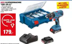 Hubo Bosch Professional GSB 18V-21 accu klopboorschroefmachine 18V + 2 accu's + 63 accessoires aanbieding