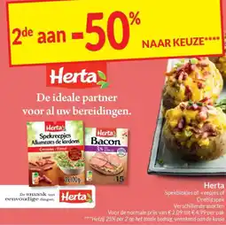 Intermarché Herta Spekblokjes of reepjes of Ontbijtspek aanbieding