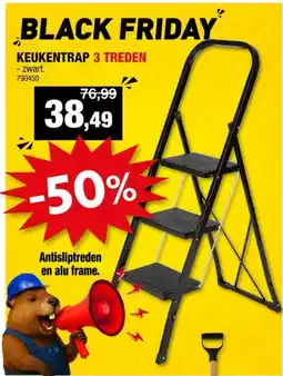 Hubo Escalo Color Step keukentrap 3 treden zwart aanbieding