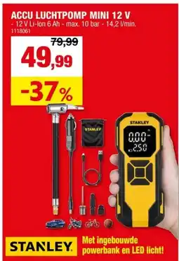 Hubo Stanley SXIF0101 accu luchtpomp 12V Li-Ion aanbieding