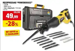 Hubo Powerplus POWXBOX022 reciprozaag 710W + 12 accessoires aanbieding