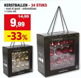 Hubo KERSTBALLEN-34 STUKS aanbieding