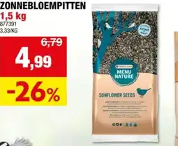 Hubo Menu Nature Menu Nature ongepelde zonnebloempitten 1,5kg aanbieding