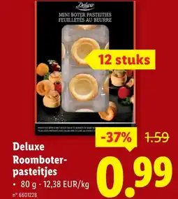 Lidl Deluxe Roomboter- pasteitjes aanbieding