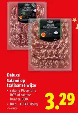Lidl Deluxe Salami op Italiaanse wijze aanbieding