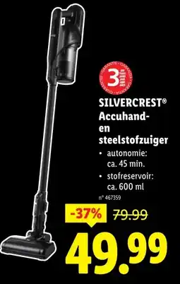 Lidl SILVERCREST Accuhand- en steelstofzuiger aanbieding