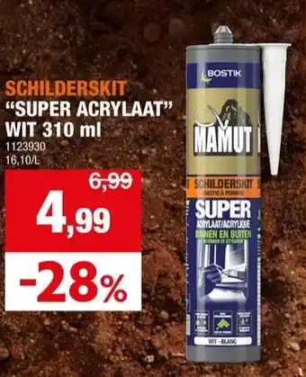 Hubo SCHILDERSKIT SUPER ACRYLAAT WIT 310 ml aanbieding
