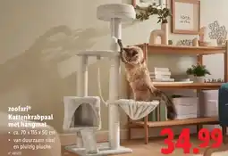 Lidl zoofariⓇ Kattenkrabpaal met hangmat aanbieding