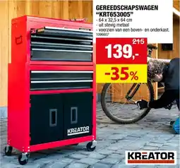 Hubo Kreator KRT653005 gereedschapswagen aanbieding