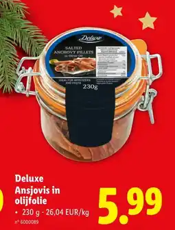 Lidl Deluxe Ansjovis in olijfolie aanbieding