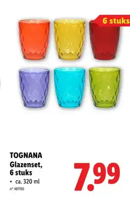 Lidl TOGNANA Glazenset, 6 stuks aanbieding