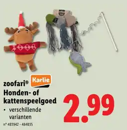 Lidl zoofari Honden- of kattenspeelgoed aanbieding