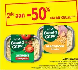 Intermarché Come a Casa Lasagnes, Mac&Cheese, Macaroni of Moussaka aanbieding