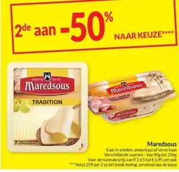 Intermarché Maredsous kaas in sneden, smeerkaas of verse kaas aanbieding