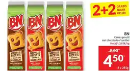 Intermarché BN Carrés gevuld met chocolade of aardbei aanbieding