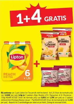 Intermarché Lipton Ice Tea + Bouton d'Or + Monique Ranou natuur aanbieding