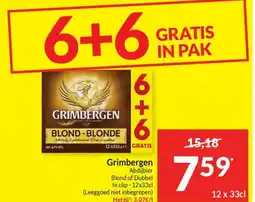 Intermarché Grimbergen Abdijbier Blond of Dubbel aanbieding