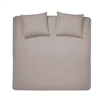 Leen Bakker Cinderella dekbedovertrek Weekend - taupe - 200x200/220 cm - Leen Bakker aanbieding