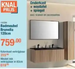 Cevo Badmeubel Brunella Onderkast + wastafel + spiegel aanbieding