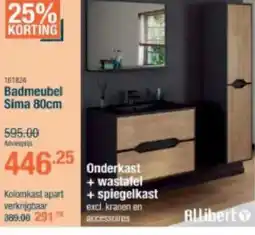 Cevo Allibert Badmeubel Sima , Onderkast + wastafel + spiegelkast aanbieding