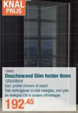 Cevo Douchewand Slim helder aanbieding