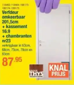 Cevo Groupthys Verfdeur omkeerbaar 201,5cm + kassement 16.9 + chambranten nr23 aanbieding