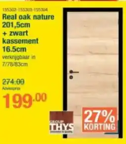 Cevo Groupthys Real oak nature 201,5cm + zwart kassement 16.5cm aanbieding