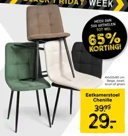 Xenos Eetkamerstoel Chenille aanbieding