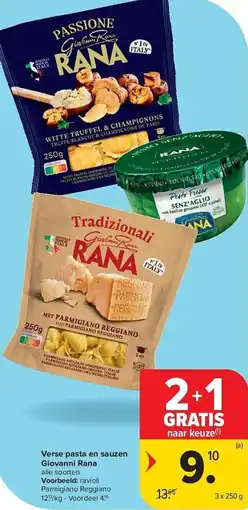 Carrefour Giovanni Rana Verse pasta en sauzen aanbieding