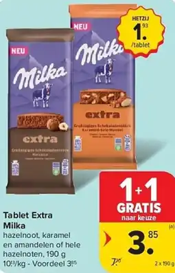 Carrefour Milka Tablet Extra aanbieding