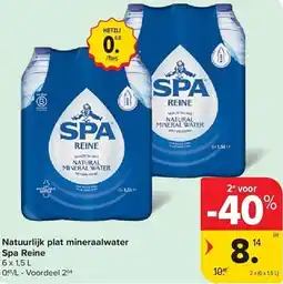 Carrefour Spa Reine Natuurlijk plat mineraalwater aanbieding