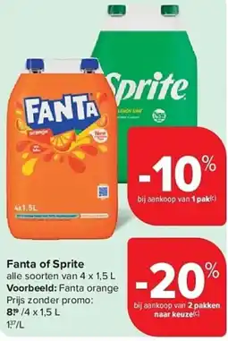 Carrefour Fanta of Sprite aanbieding