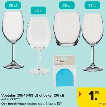 Carrefour Voetglas of beker aanbieding