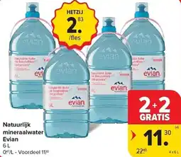 Carrefour Evian Natuurlijk mineraalwater aanbieding