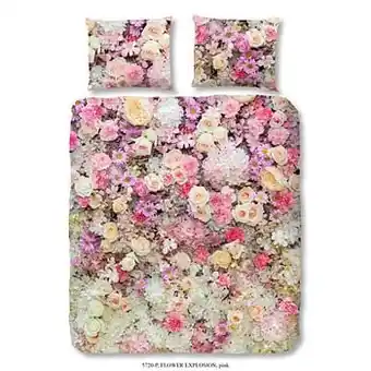 Leen Bakker Good Morning dekbedovertrek Flower Explosion - roze - 140x200/220 cm - Leen Bakker aanbieding