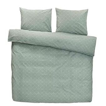 Leen Bakker Comfort dekbedovertrek Valencia - groen - 240x200/220 cm - Leen Bakker aanbieding