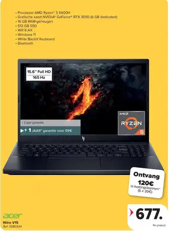 Carrefour Nitro V15 aanbieding