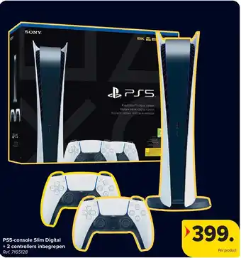 Carrefour PS5-console Slim Digital + 2 controllers inbegrepen aanbieding