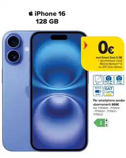 Carrefour iPhone 16 128 GB aanbieding