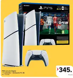 Carrefour PS5-console Digital + 1 controller + EA Sports FC 26 aanbieding
